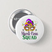 Mardi Gras Squad Ronde Button 5,7 Cm (Voorkant /achterkant)