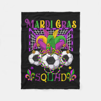 Mardi Gras Squad Soccer Equipment Player Team Funn Fleece Deken