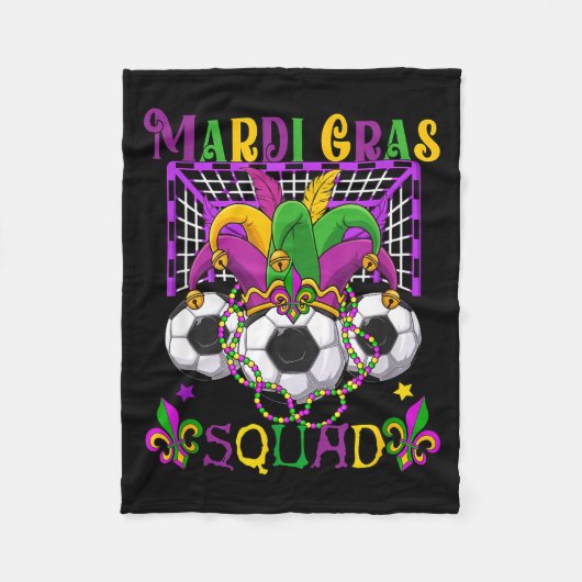 Mardi Gras Squad Soccer Equipment Player Team Funn Fleece Deken (Voorkant)