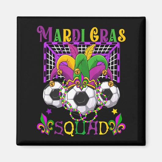 Mardi Gras Squad Soccer Equipment Player Team Funn Magneet (Voorkant)