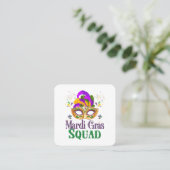 Mardi Gras Squad Vierkante Visitekaartje (Staand voorkant)