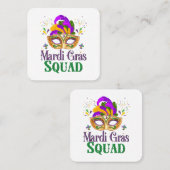 Mardi Gras Squad Vierkante Visitekaartje (Voorkant / Achterkant)