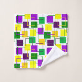 Mardi Gras Squares en contouren Bad Handdoek (Wasdoekje)