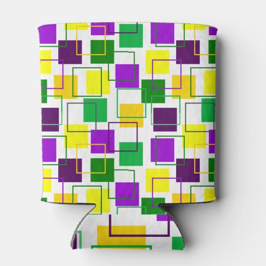 Mardi Gras Squares en contouren Blikjeskoeler (Achterkant)