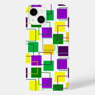 Mardi Gras Squares en contouren Case-Mate iPhone 14 Hoesje
