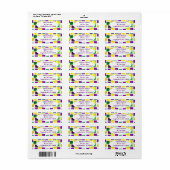Mardi Gras Squares en contouren Etiket (Full Sheet)