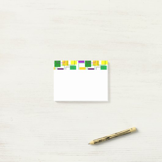 Mardi Gras Squares en contouren Post-it® Notes (Op bureau)