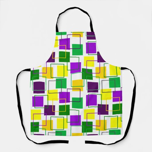 Mardi Gras Squares en contouren Schort (Voorkant)