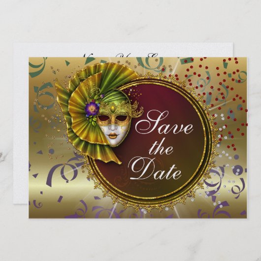 Mardi Gras - SRF Save The Date (Voorkant / Achterkant)