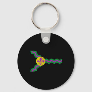 Mardi Gras St. Louis Vlag Soulard verontrust Sleutelhanger