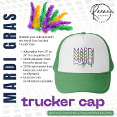 Mardi Gras Stacked Trucker Cap