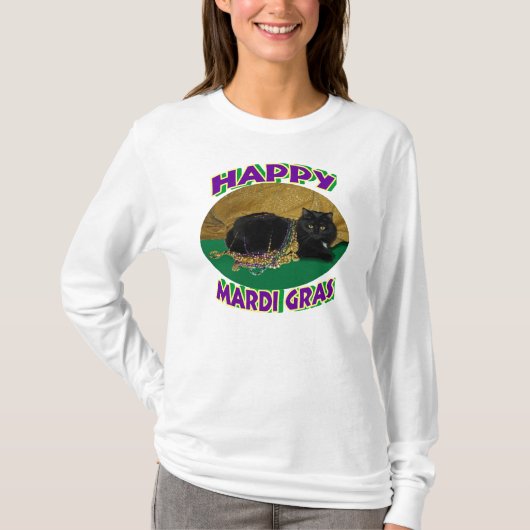 Mardi Gras Star Cat T-shirt (Voorkant)