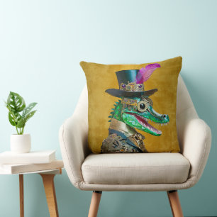 Mardi Gras Steampunk Feest Beest Alligator Kussen