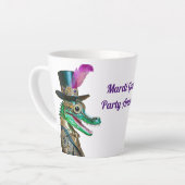 Mardi Gras Steampunk Feest Beest Alligator Latte Mok (Linkerhoek)