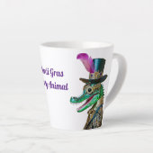 Mardi Gras Steampunk Feest Beest Alligator Latte Mok (Rechterhoek)