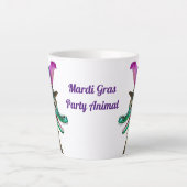 Mardi Gras Steampunk Feest Beest Alligator Latte Mok (Voorkant)