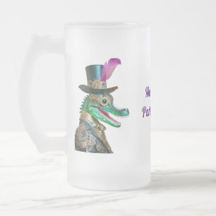 Mardi Gras Steampunk Feest Beest Alligator Matglas Bierpul