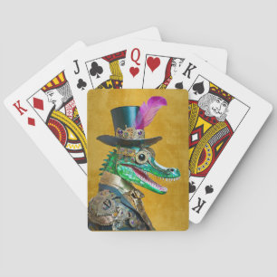 Mardi Gras Steampunk Feest Beest Alligator Pokerkaarten