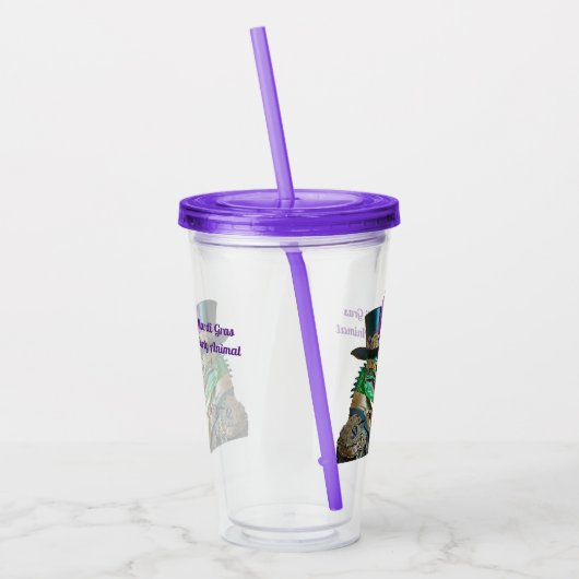 Mardi Gras Steampunk Party Dierlijke Alligator Acryl Drinkbeker (Links)