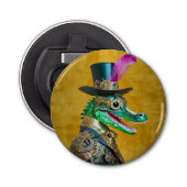 Mardi Gras Steampunk Party Dierlijke Alligator Button Flesopener (Voorkant)