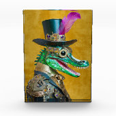 Mardi Gras Steampunk Party Dierlijke Alligator Fotoblokken (Voorkant)