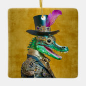 Mardi Gras Steampunk Party Dierlijke Alligator Keramisch Ornament (Voorkant)