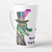 Mardi Gras Steampunk Party Dierlijke Alligator Latte Mok (Linkerhoek)