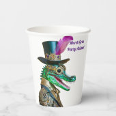 Mardi Gras Steampunk Party Dierlijke Alligator Papieren Bekers (Achterkant)