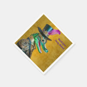 Mardi Gras Steampunk Party Dierlijke Alligator Servet (Hoek)