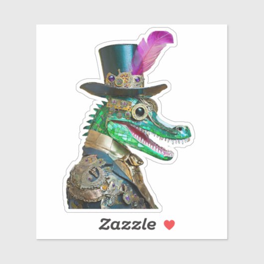 Mardi Gras Steampunk Party Dierlijke Alligator Sticker (Vel)