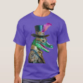 Mardi Gras Steampunk Party Dierlijke Alligator T-shirt (Voorkant)