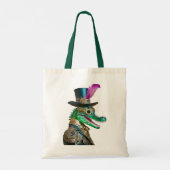 Mardi Gras Steampunk Party Dierlijke Alligator Tote Bag (Achterkant)