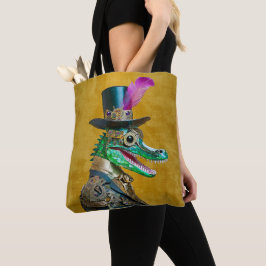 Mardi Gras Steampunk Party Dierlijke Alligator Tote Bag