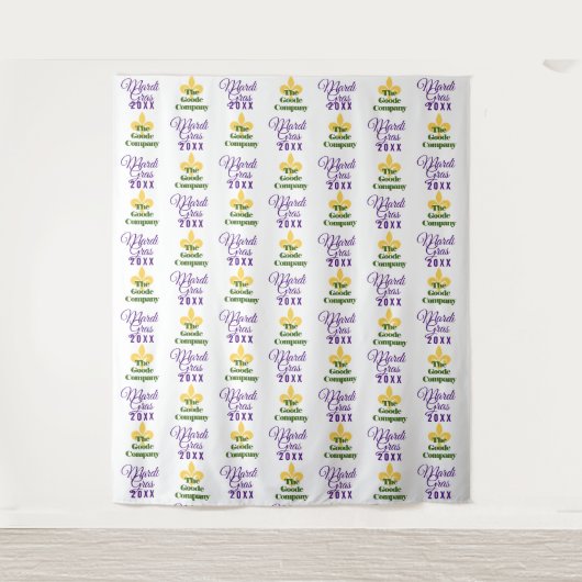 Mardi Gras | Step en Repeat foto-achtergrond Wandkleed (Voorkant)