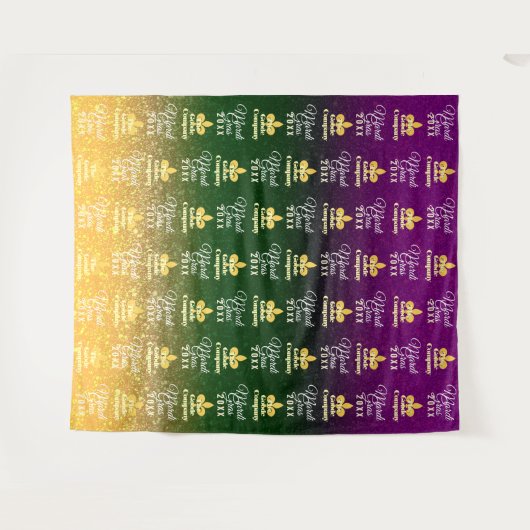 Mardi Gras | Step en Repeat-foto-achtergrond Wandkleed (Voorkant (horizontaal))