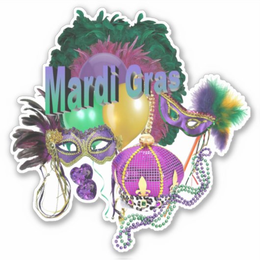 Mardi Gras Sticker (Voorkant)
