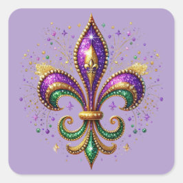 Mardi Gras-sticker Vierkante Sticker