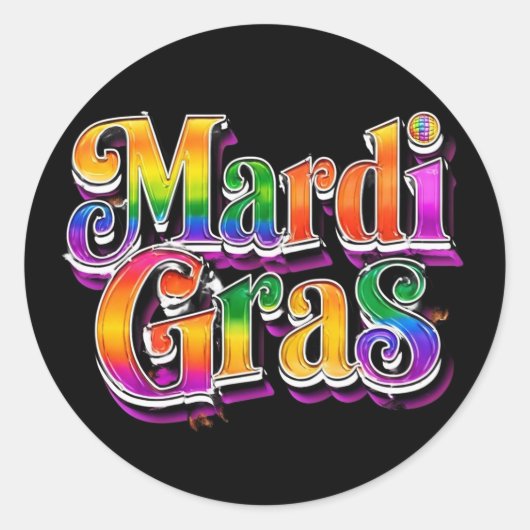 mardi gras stickerblad ronde sticker (Voorkant)