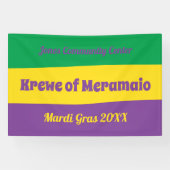 Mardi Gras strepen met aangepaste tekst Banner 4x6 (Horizontaal)