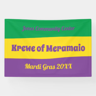 Mardi Gras strepen met aangepaste tekst Banner 4x6