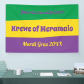 Mardi Gras strepen met aangepaste tekst Banner 4x6 (Beurs)