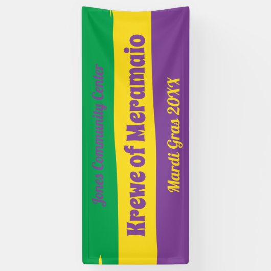 Mardi Gras strepen met aangepaste tekst Spandoek (Verticaal)