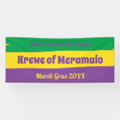 Mardi Gras strepen met aangepaste tekst Spandoek (Horizontaal)
