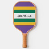 Mardi Gras Stripe Pickleball Paddle (Voorkant)