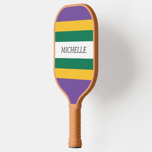 Mardi Gras Stripe Pickleball Paddle (Links)