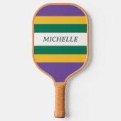 Mardi Gras Stripe Pickleball Paddle (Achterkant)
