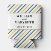 Mardi Gras Stripe Wedding Blikjeskoeler (Achterkant)