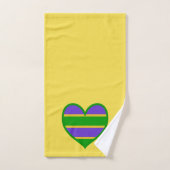 Mardi Gras Striped Heart Bad Handdoek (Handdoek)