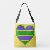 Mardi Gras Striped Heart Crossbody Tas (Achterkant)