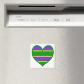 Mardi Gras Striped Heart Magneet (Insitu (Vaatwasser))